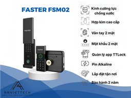 Khóa Thông Minh Cửa Cổng Chống Nước IP65 Vân Tay 2 Mặt Faster FSM02